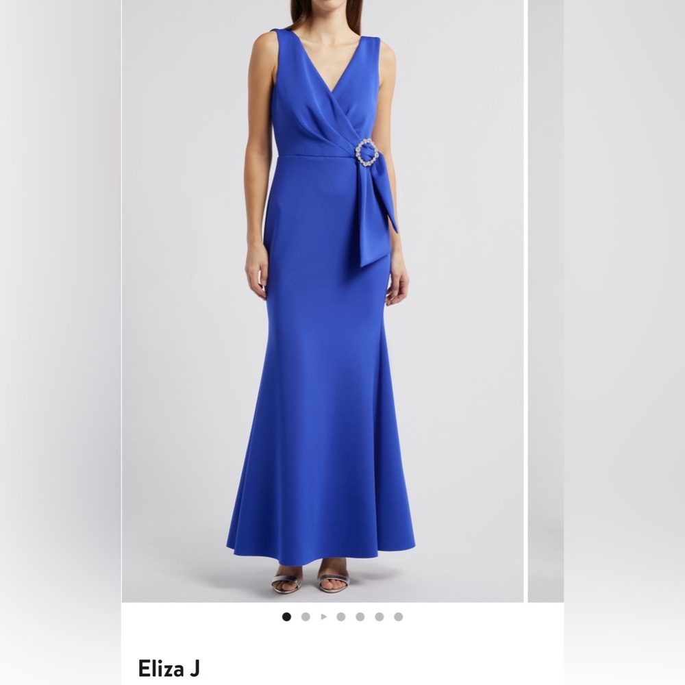 Eliza J Royal Blue Sleeveless Wedding Dress